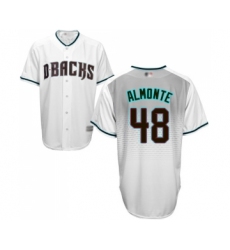 Men's Arizona Diamondbacks #48 Abraham Almonte Replica White Capri Cool Base Baseball Jersey