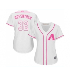 Women's Arizona Diamondbacks #32 Rob Refsnyder Replica White Fashion Baseball Jersey