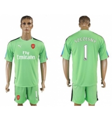 Arsenal #1 Szczesny Green Goalkeeper Soccer Club Jersey