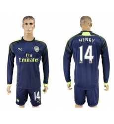 Arsenal #14 Henry Sec Away Long Sleeves Soccer Club Jersey