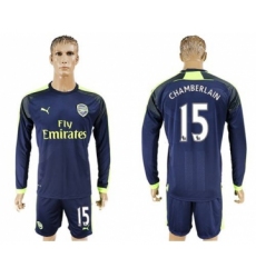 Arsenal #15 Chamberlain Sec Away Long Sleeves Soccer Club Jersey