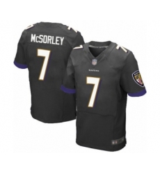 Men's Baltimore Ravens #7 Trace McSorley Elite Black Alternate Football Jersey