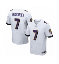 Men's Baltimore Ravens #7 Trace McSorley Elite White Football Jersey