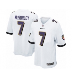 Men's Baltimore Ravens #7 Trace McSorley Game White Football Jersey