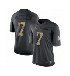 Men's Baltimore Ravens #7 Trace McSorley Limited Black 2016 Salute to Service Football Jersey
