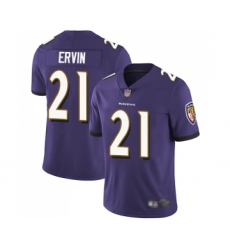 Men's Baltimore Ravens #21 Tyler Ervin Purple Team Color Vapor Untouchable Limited Player Football Jersey