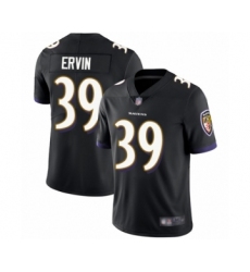 Men's Baltimore Ravens #39 Tyler Ervin Black Alternate Vapor Untouchable Limited Player Football Jersey