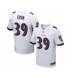 Men's Baltimore Ravens #39 Tyler Ervin Elite White Football Jersey