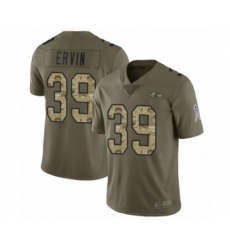 Men's Baltimore Ravens #39 Tyler Ervin Limited Olive Camo Salute to Service Football Jersey