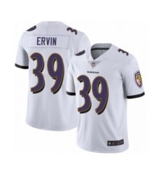 Men's Baltimore Ravens #39 Tyler Ervin White Vapor Untouchable Limited Player Football Jersey