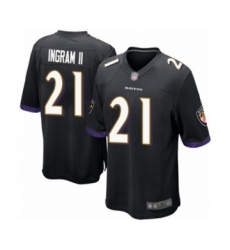 Men's Baltimore Ravens #21 Mark Ingram II Game Black Alternate Football Jersey