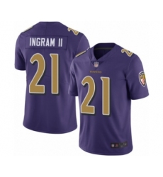 Men's Baltimore Ravens #21 Mark Ingram II Limited Purple Rush Vapor Untouchable Football Jersey
