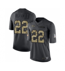 Men's Baltimore Ravens #22 Mark Ingram II Limited Black 2016 Salute to Service Football Jersey
