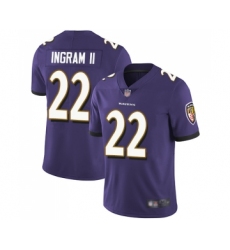 Youth Baltimore Ravens #22 Mark Ingram II Purple Team Color Vapor Untouchable Limited Player Football Jersey
