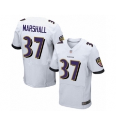 Men's Baltimore Ravens #37 Iman Marshall Elite White Football Jersey