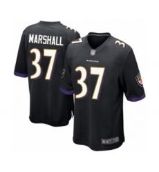 Men's Baltimore Ravens #37 Iman Marshall Game Black Alternate Football Jersey