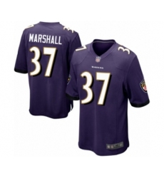 Men's Baltimore Ravens #37 Iman Marshall Game Purple Team Color Football Jersey