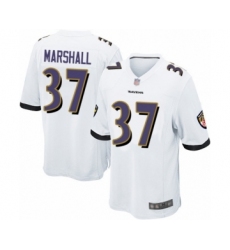 Men's Baltimore Ravens #37 Iman Marshall Game White Football Jersey