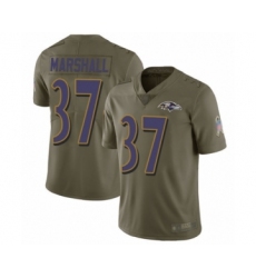 Men's Baltimore Ravens #37 Iman Marshall Limited Olive 2017 Salute to Service Football Jersey