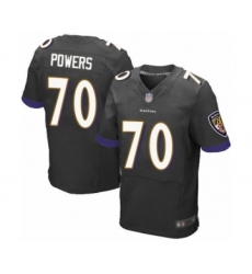 Men's Baltimore Ravens #70 Ben Powers Elite Black Alternate Football Jersey