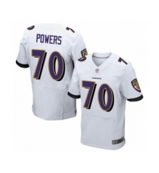 Men's Baltimore Ravens #70 Ben Powers Elite White Football Jersey
