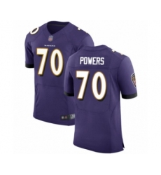 Men's Baltimore Ravens #70 Ben Powers Purple Team Color Vapor Untouchable Elite Player Football Jersey