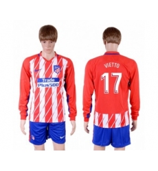 Atletico Madrid #17 Vietto Home Long Sleeves Soccer Club Jersey