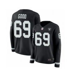 Women's Oakland Raiders #69 Denzelle Good Limited Black Therma Long Sleeve Football Jersey