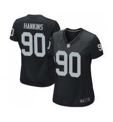 Women's Oakland Raiders #90 Johnathan Hankins Game Black Team Color Football Jersey