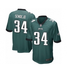 Men's Philadelphia Eagles #34 Andrew Sendejo Game Midnight Green Team Color Football Jersey