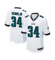 Men's Philadelphia Eagles #34 Andrew Sendejo Game White Football Jersey