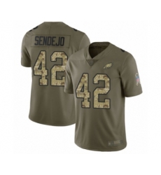 Men's Philadelphia Eagles #42 Andrew Sendejo Limited Olive Camo 2017 Salute to Service Football Jersey
