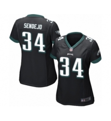 Women's Philadelphia Eagles #34 Andrew Sendejo Game Black Alternate Football Jersey