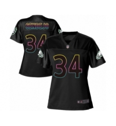 Women's Philadelphia Eagles #34 Andrew Sendejo Game Black Fashion Football Jersey