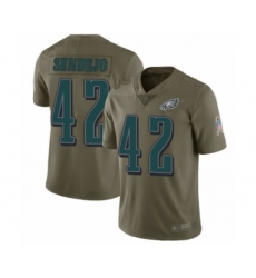 Youth Philadelphia Eagles #42 Andrew Sendejo Limited Olive 2017 Salute to Service Football Jersey