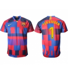 Barcelona #1 Ter Stegen 20th Anniversary Stadium Soccer Club Jersey