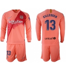 Barcelona #13 Cillessen Third Long Sleeves Soccer Club Jersey