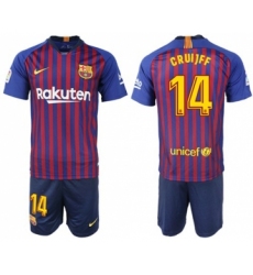 Barcelona #14 Cruijff Home Soccer Club Jersey
