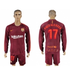 Barcelona #17 Paco Alcacer Sec Away Long Sleeves Soccer Club Jersey