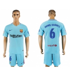Barcelona #6 Denis Suarez Away Soccer Club Jersey
