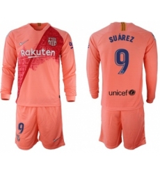 Barcelona #9 Suarez Third Long Sleeves Soccer Club Jersey