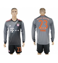 Bayern Munchen #23 Vidal Away Long Sleeves Soccer Club Jersey