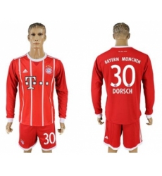 Bayern Munchen #30 Dorsch Home Long Sleeves Soccer Club Jersey