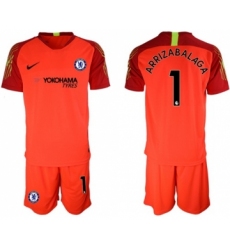 Chelsea #1 Arrizabalaga Red Goalkeeper Soccer Club Jersey
