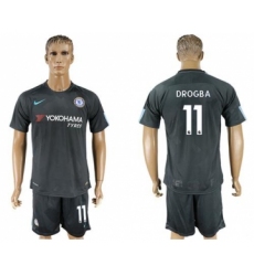Chelsea #11 Drogba Black Soccer Club Jersey