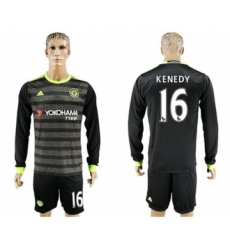 Chelsea #16 Kenedy Sec Away Long Sleeves Soccer Club Jersey