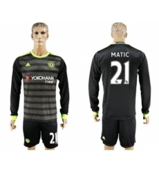 Chelsea #21 Matic Sec Away Long Sleeves Soccer Club Jersey