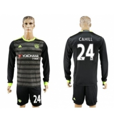 Chelsea #24 Cahill Sec Away Long Sleeves Soccer Club Jersey