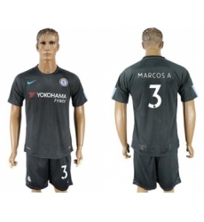 Chelsea #3 Marcos A. Black Soccer Club Jersey