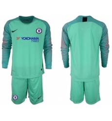 Chelsea Blank Green Goalkeeper Long Sleeves Soccer Club Jersey